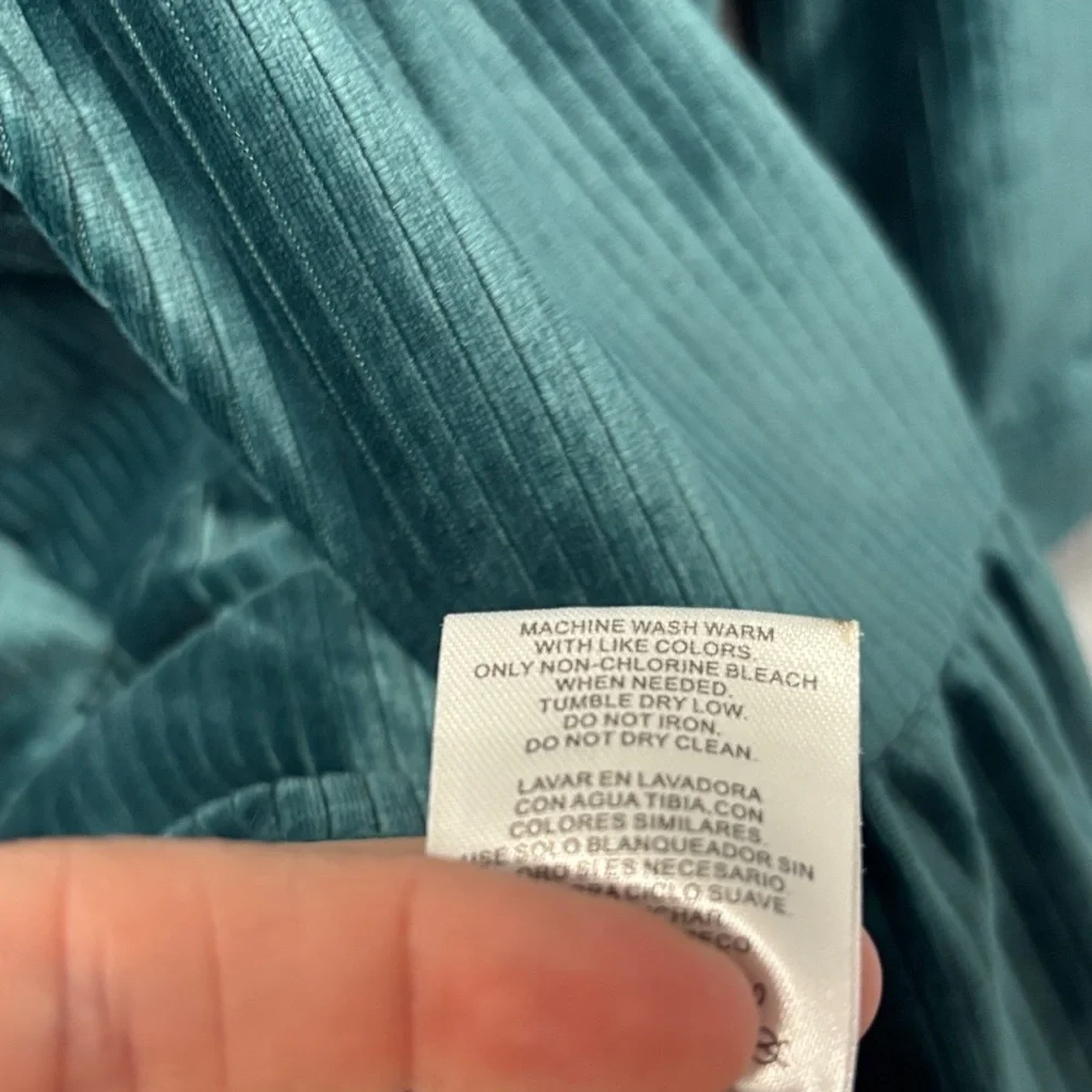 Biscotti Colezioni Girl’s 5yo Pine Green Velvet Button-Down Flutter Dress- EUC!